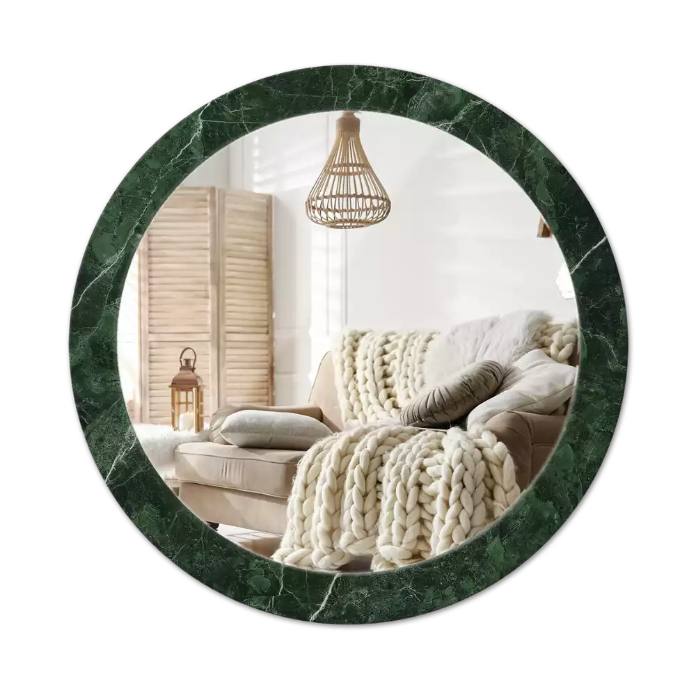 Espelho redondo decorativo Mármore verde