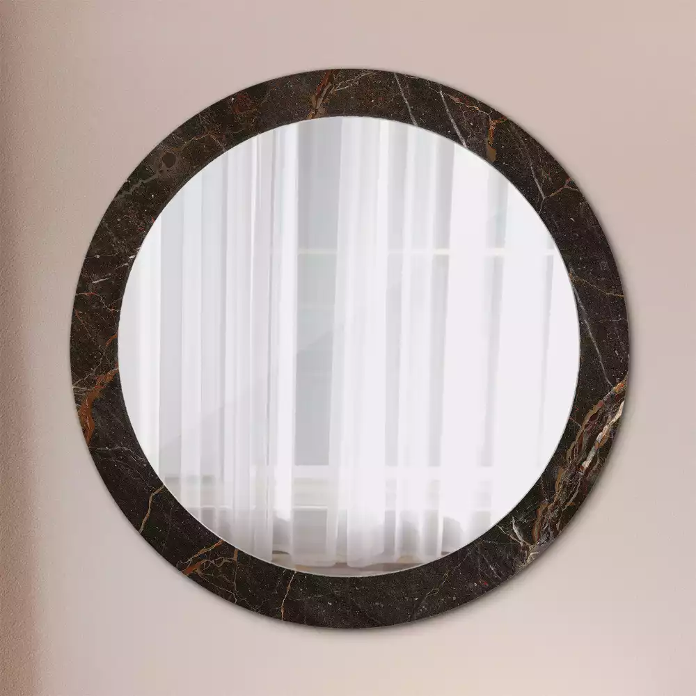 Espelho redondo decorativo Mármore marrom