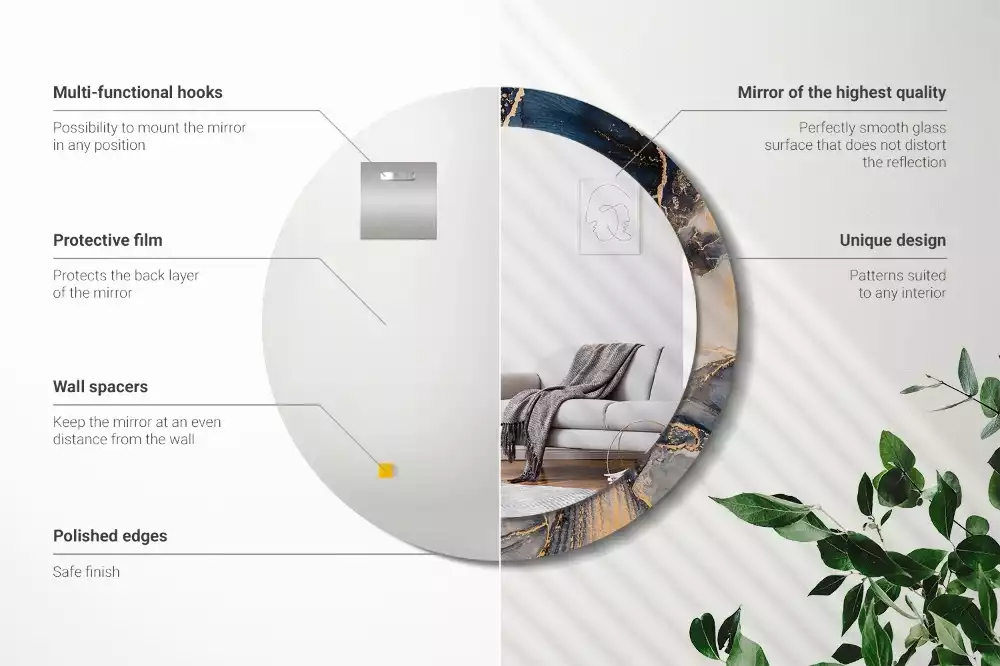 Espelho redondo decorativo Tintas abstratas