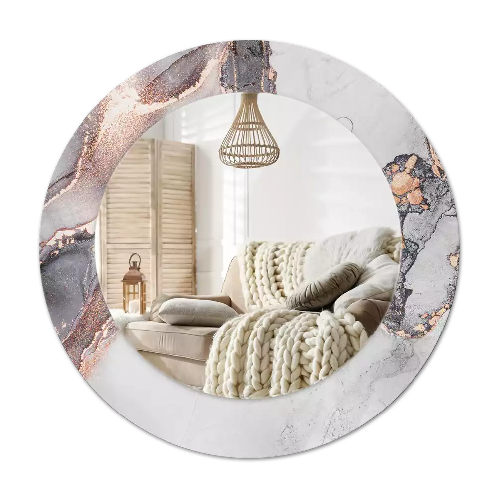 Espelho decorativo redondo Mármore abstrato
