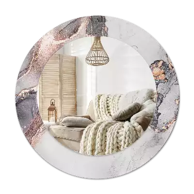 Espelho decorativo redondo Mármore abstrato