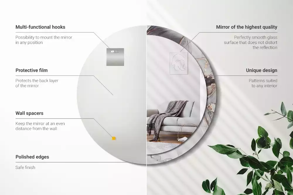 Espelho decorativo redondo Mármore abstrato