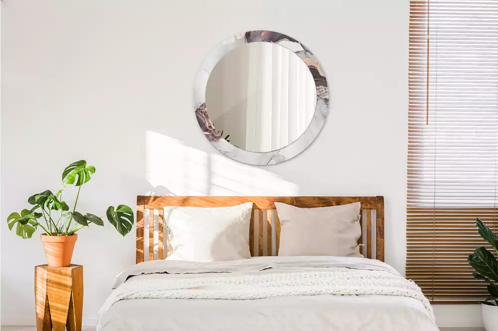 Espelho decorativo redondo Mármore abstrato