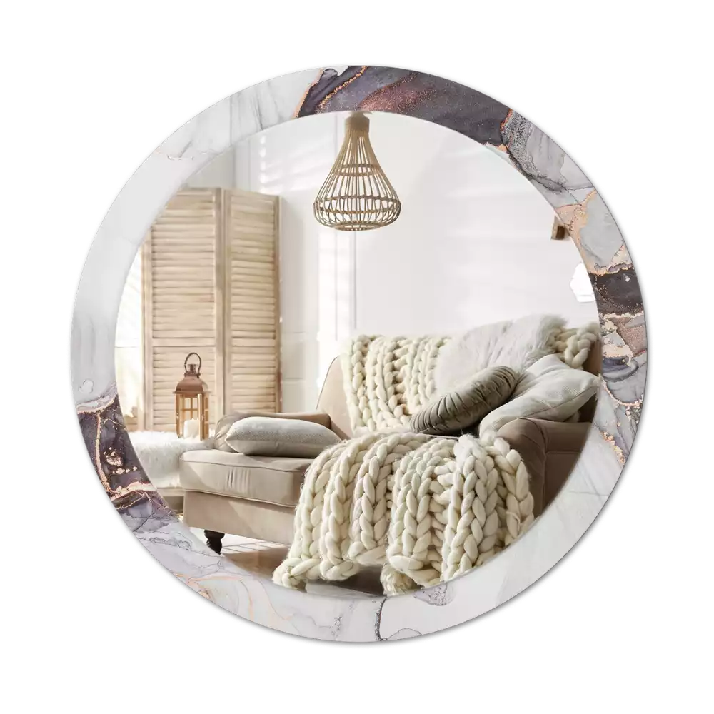 Espelho decorativo redondo Mármore abstrato