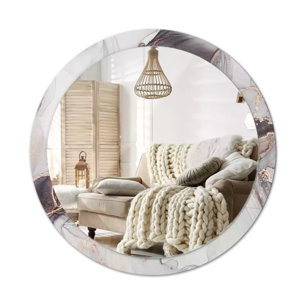 Espelho decorativo redondo Mármore abstrato