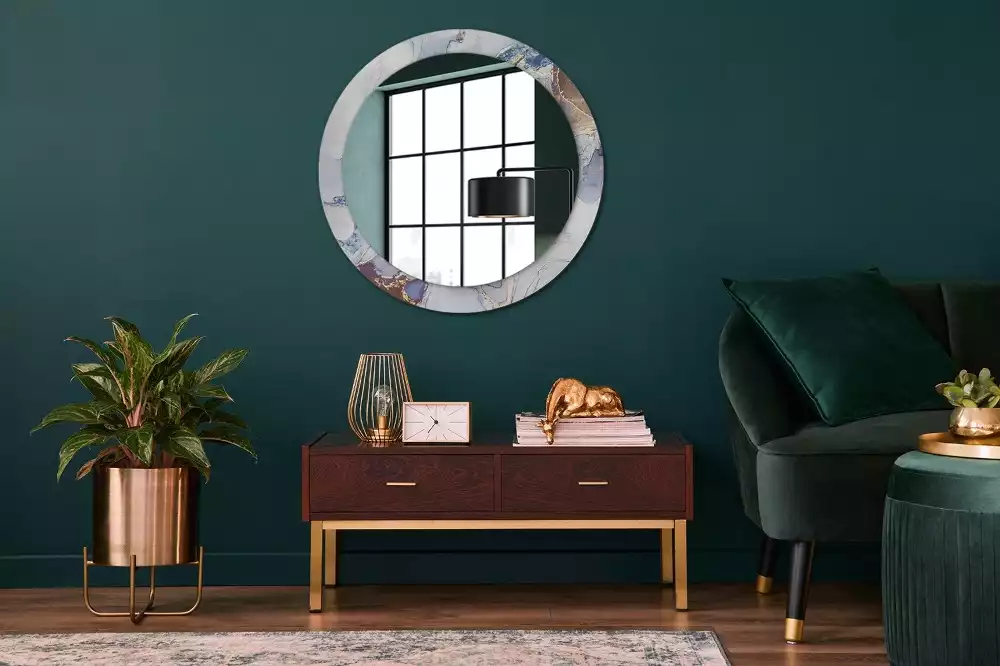 Espelho decorativo redondo Arte abstrata