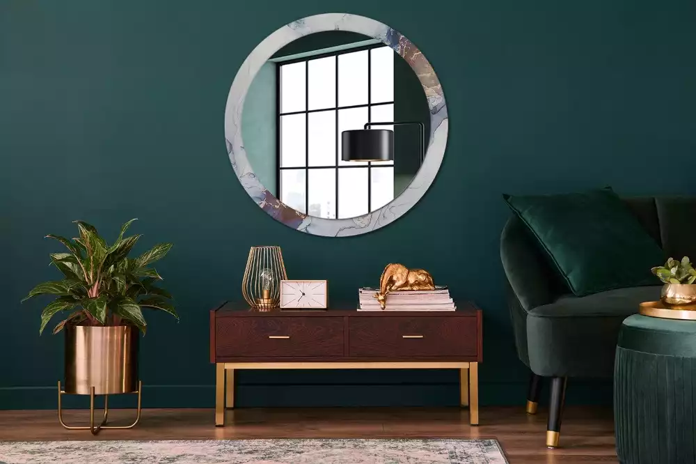 Espelho decorativo redondo Arte abstrata