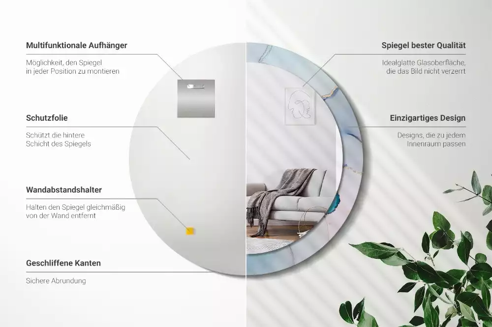 Espelho redondo decorativo Fluido abstrato