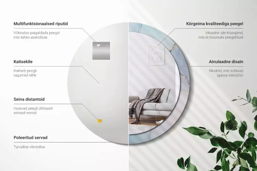 Espelho redondo decorativo Fluido abstrato