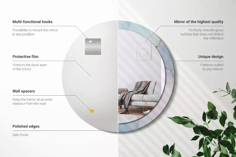 Espelho redondo decorativo Fluido abstrato