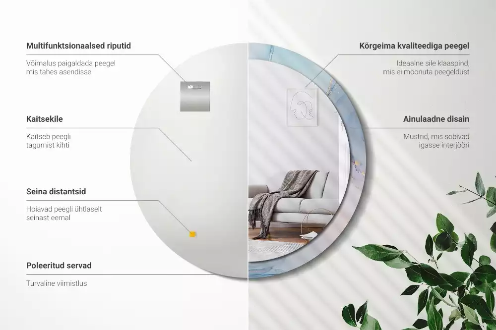 Espelho redondo decorativo Fluido abstrato