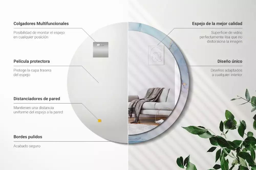 Espelho redondo decorativo Fluido abstrato