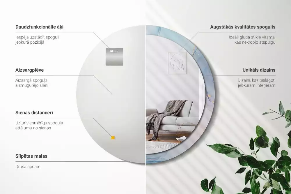 Espelho redondo decorativo Fluido abstrato