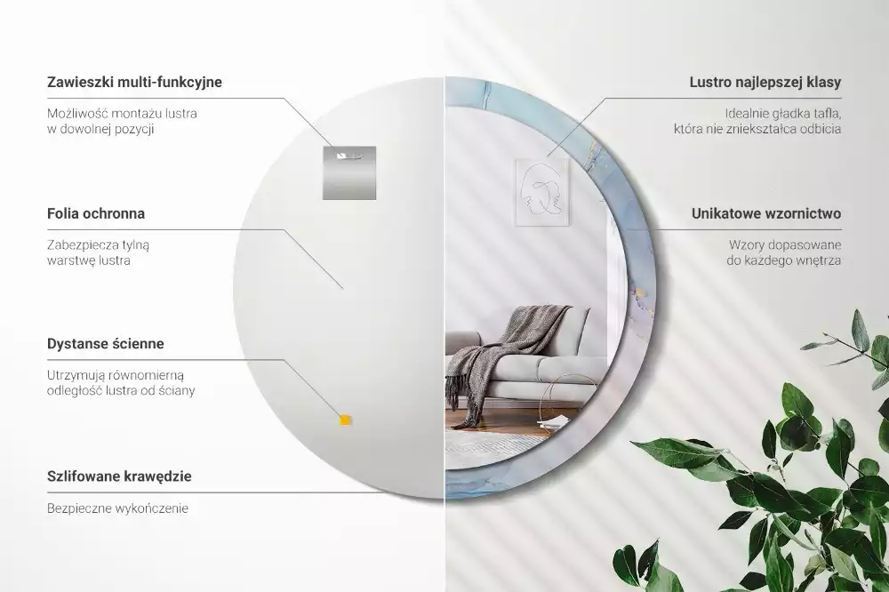 Espelho redondo decorativo Fluido abstrato