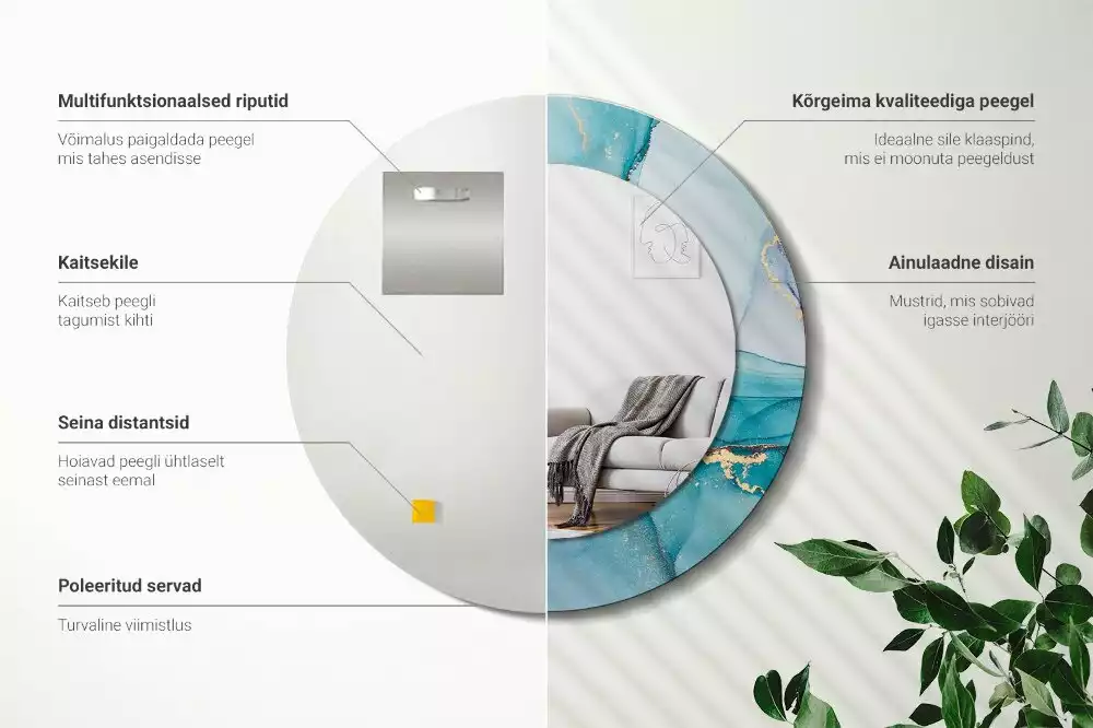 Espelho redondo decorativo Fluido abstrato