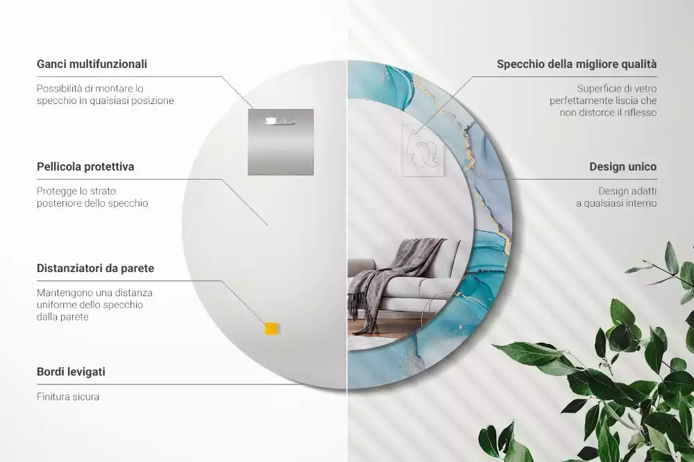 Espelho redondo decorativo Fluido abstrato