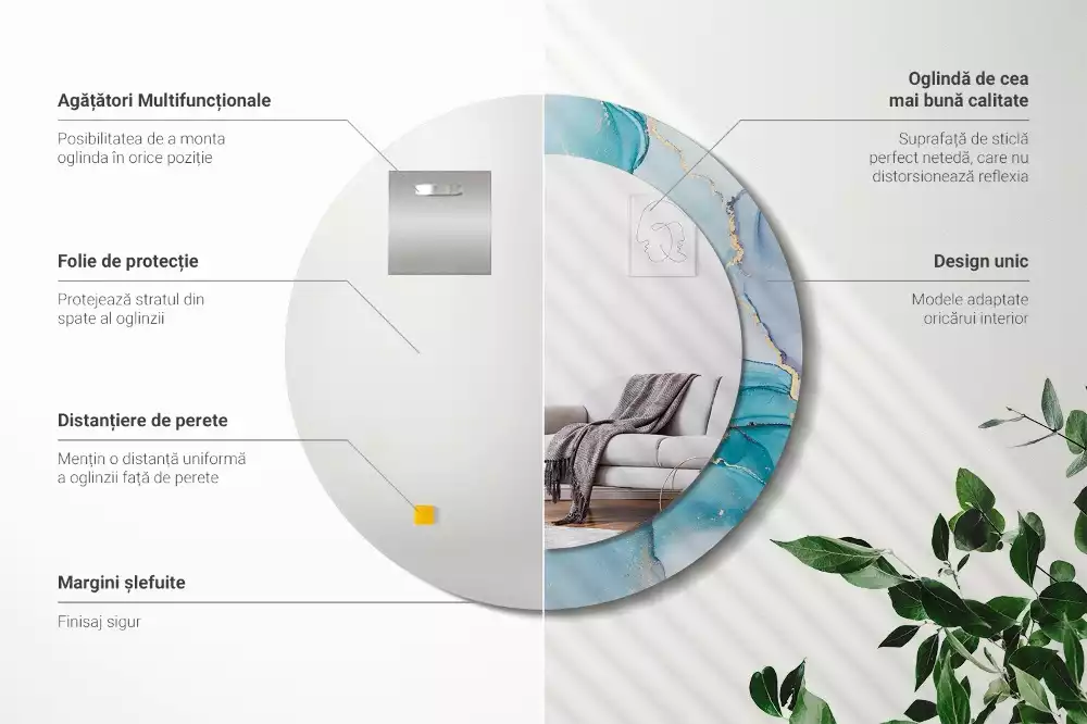 Espelho redondo decorativo Fluido abstrato