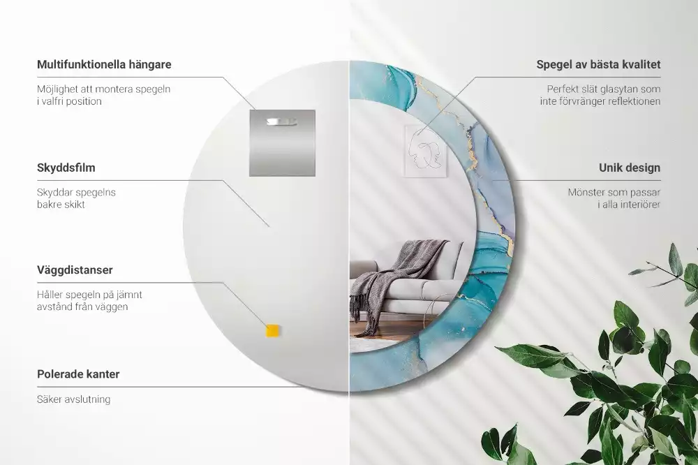 Espelho redondo decorativo Fluido abstrato