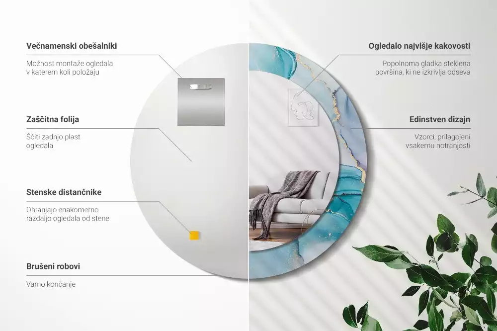 Espelho redondo decorativo Fluido abstrato