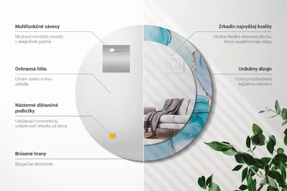 Espelho redondo decorativo Fluido abstrato