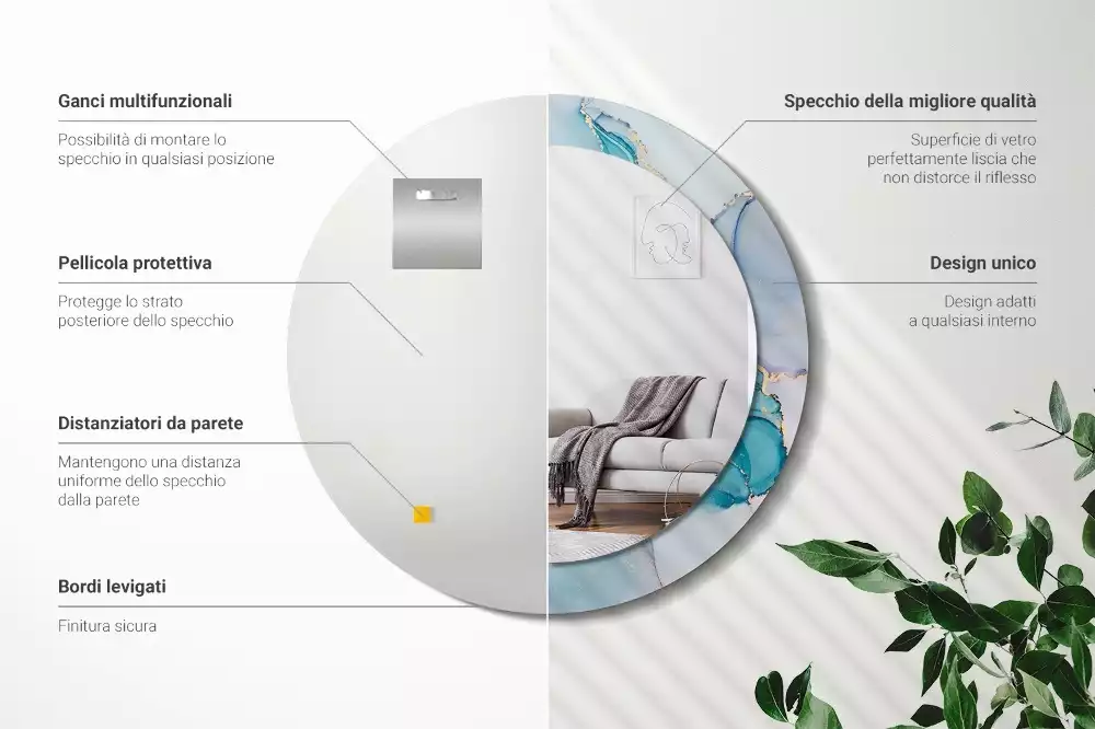 Espelho redondo decorativo Fluido abstrato