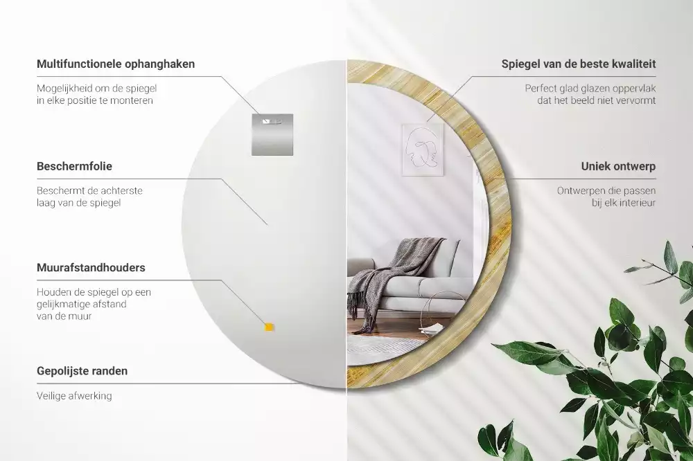 Espelho redondo decorativo Padrão abstrato