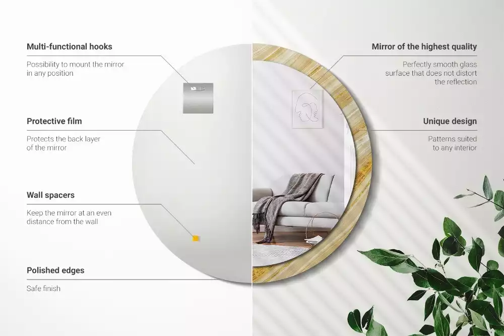 Espelho redondo decorativo Padrão abstrato