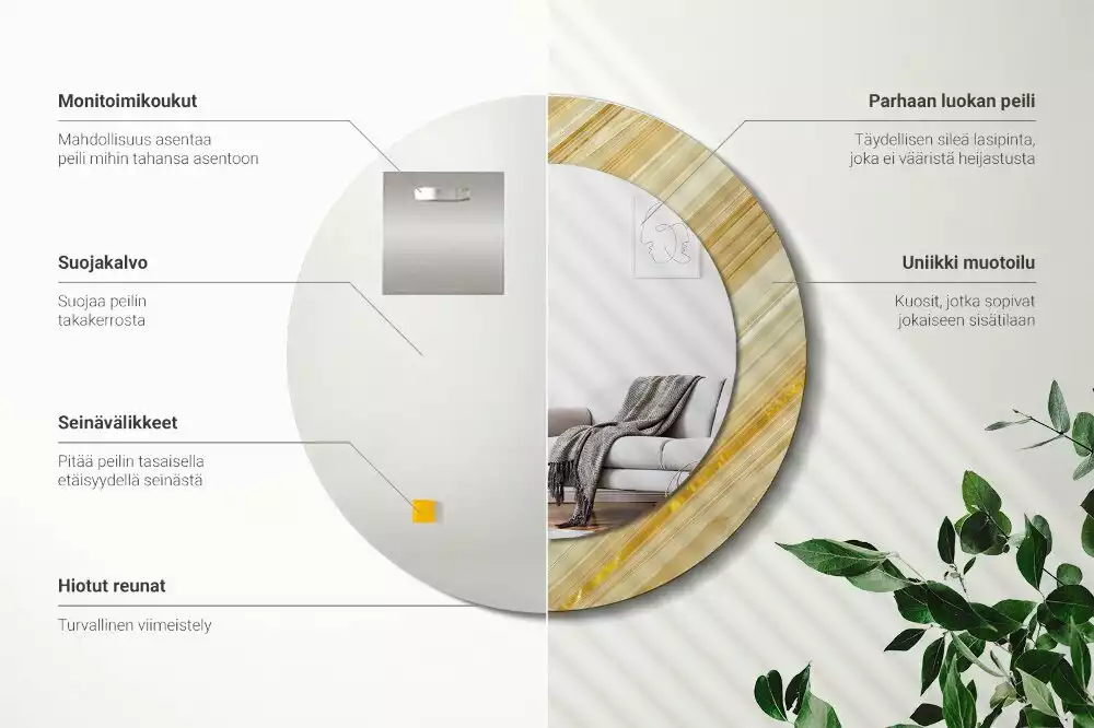 Espelho redondo decorativo Padrão abstrato