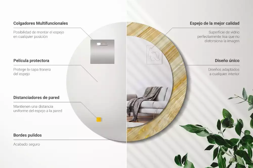 Espelho redondo decorativo Padrão abstrato