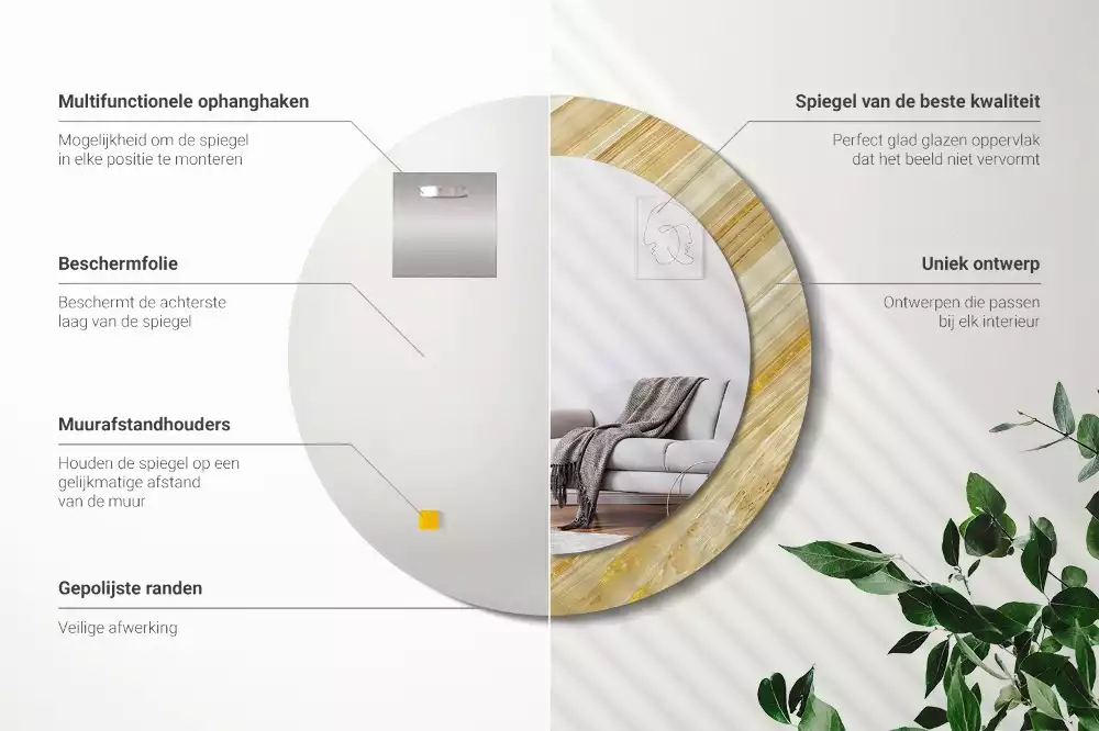 Espelho redondo decorativo Padrão abstrato