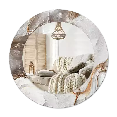 Espelho decorativo redondo Mármore claro