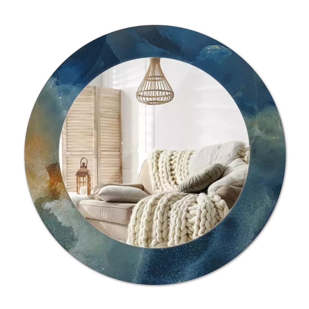 Espelho redondo decorativo Mármore ônix