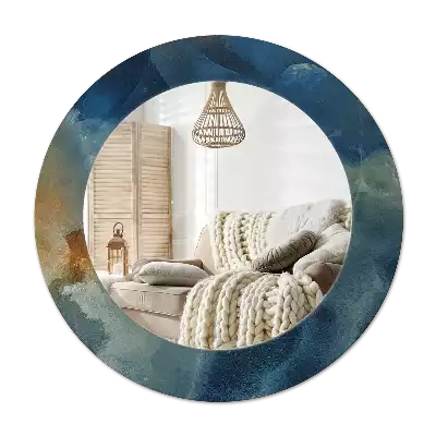 Espelho redondo decorativo Mármore ônix