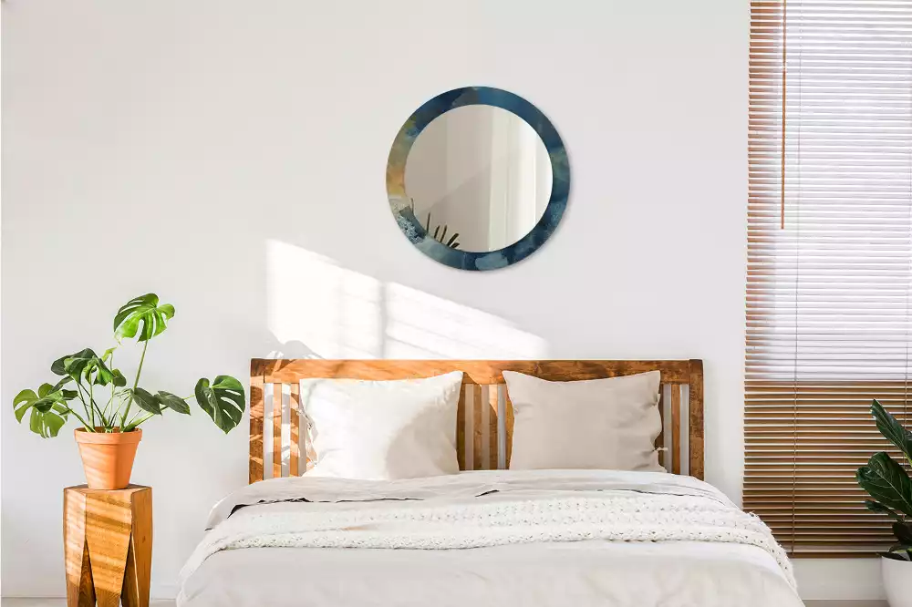 Espelho redondo decorativo Mármore ônix