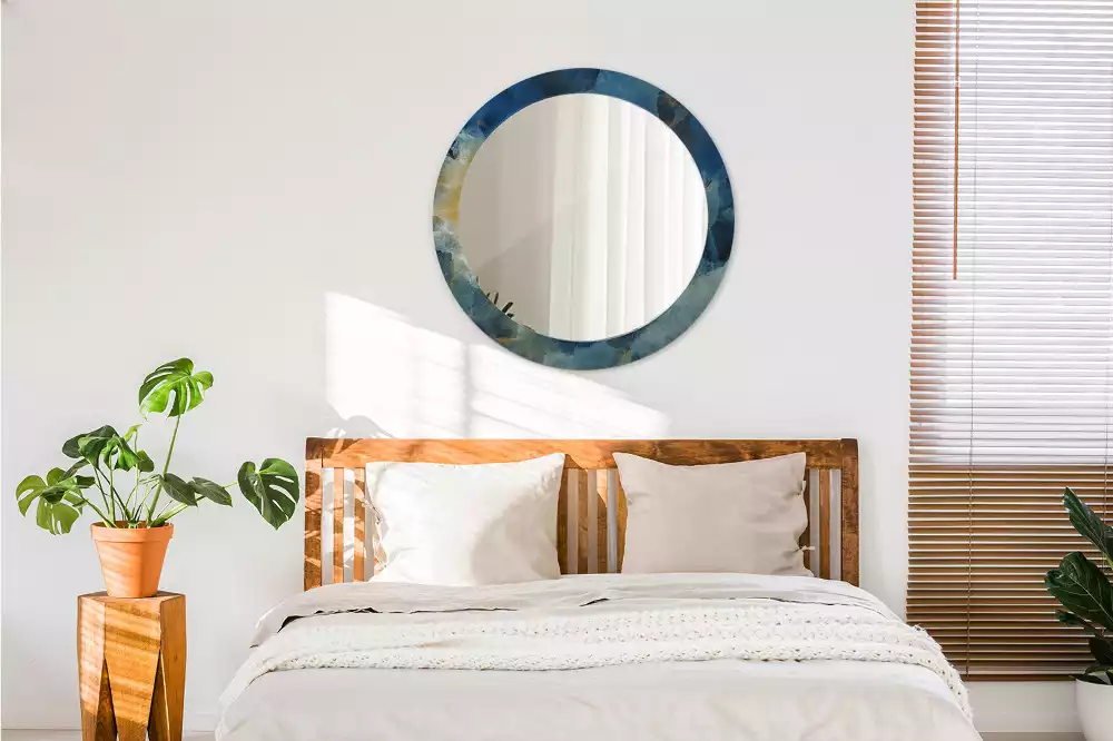 Espelho redondo decorativo Mármore ônix