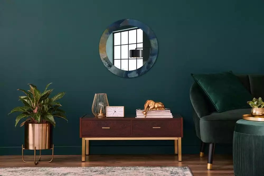 Espelho redondo decorativo Mármore ônix