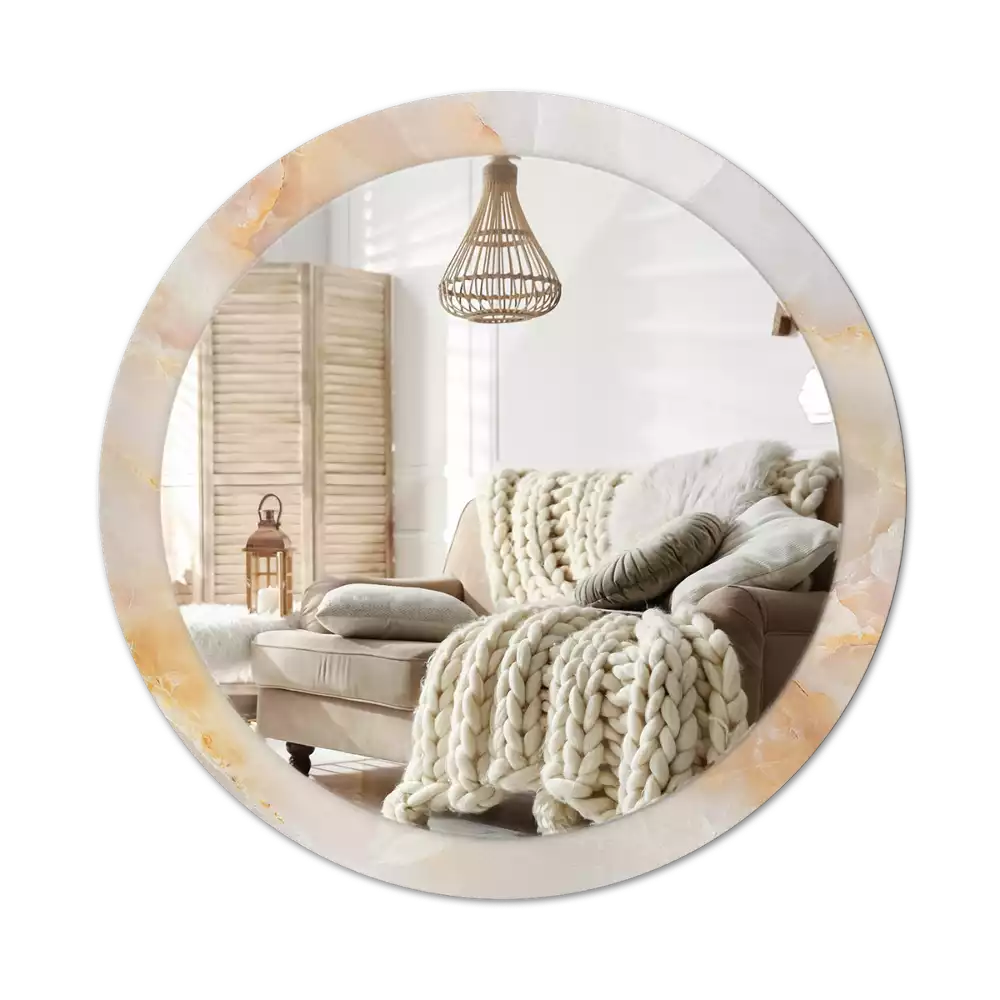 Espelho redondo decorativo Mármore ônix