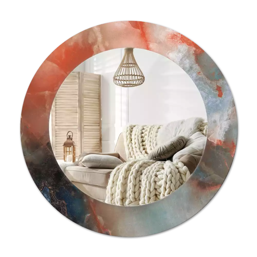 Espelho redondo decorativo Mármores de ônix