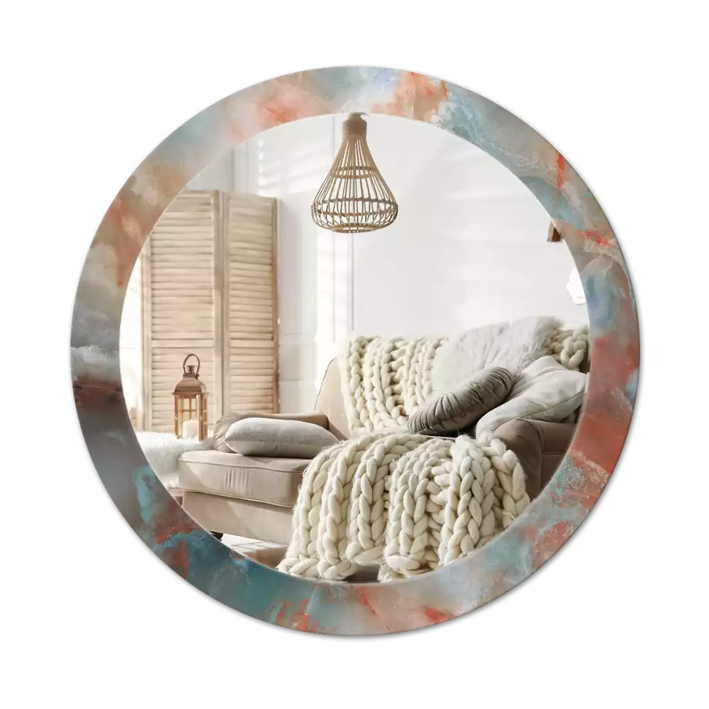 Espelho redondo decorativo Mármores de ônix