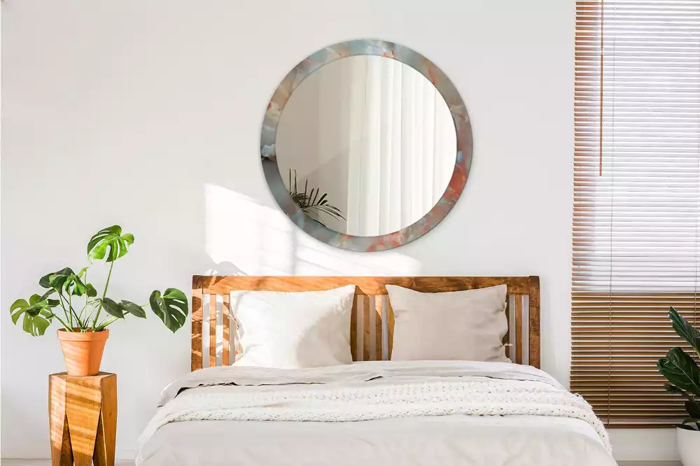 Espelho redondo decorativo Mármores de ônix