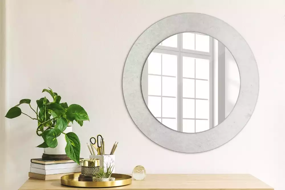 Espelho decorativo redondo Textura de concreto
