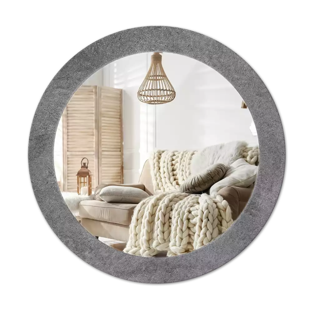 Espelho redondo decorativo Textura de concreto