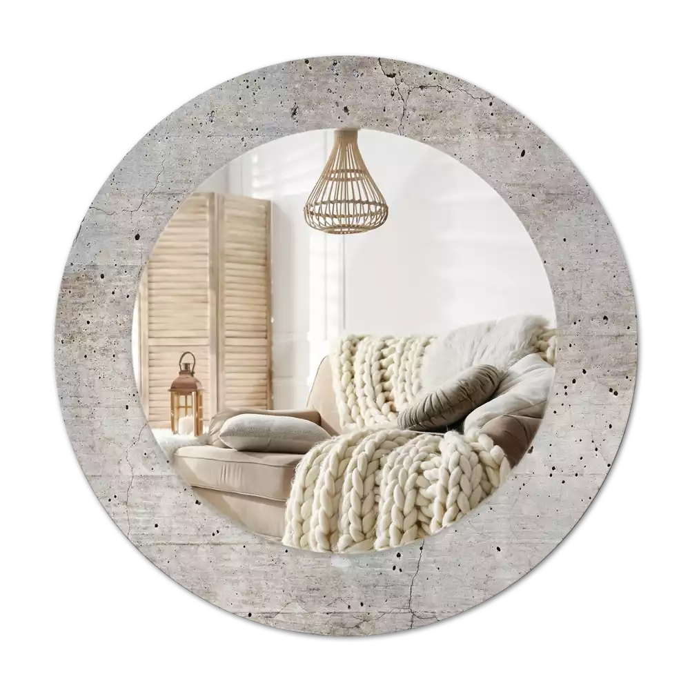 Espelho decorativo redondo Concreto cinza