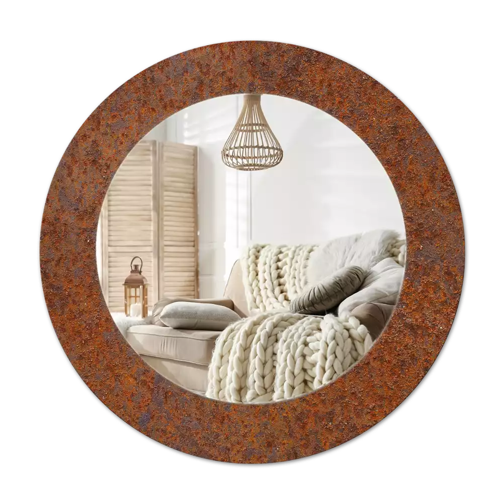 Espelho redondo decorativo Metal enferrujado