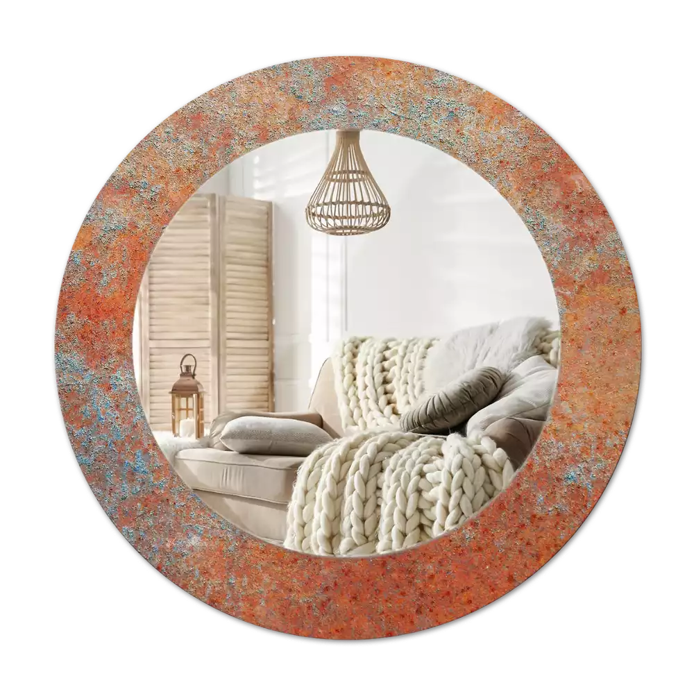 Espelho redondo decorativo Metal enferrujado