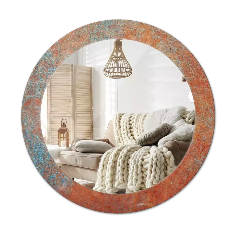 Espelho redondo decorativo Metal enferrujado