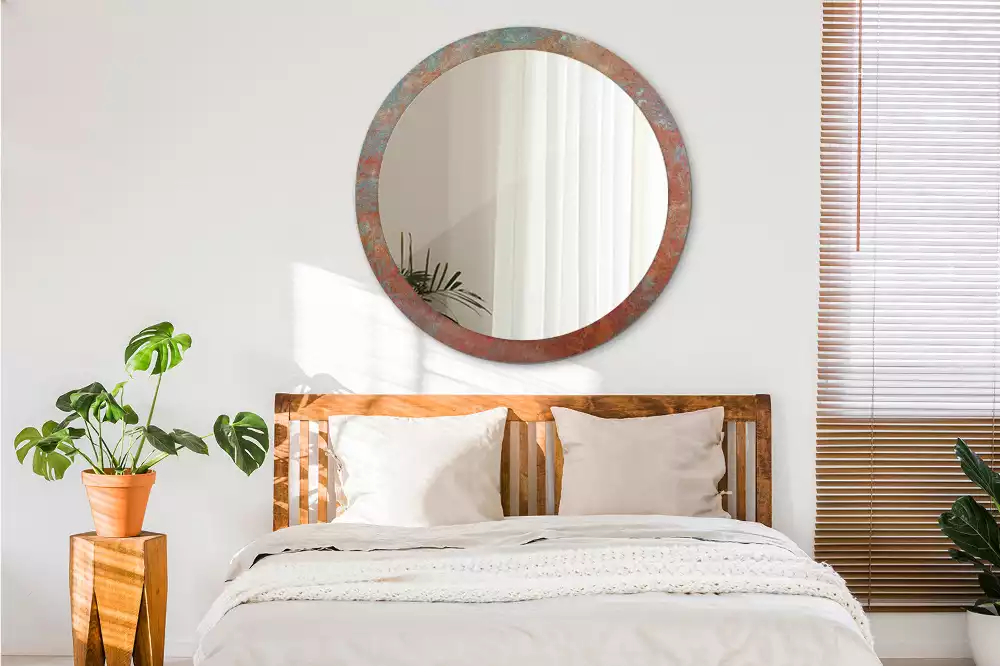 Espelho redondo decorativo Metal enferrujado