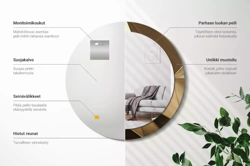 Espelho redondo decorativo Abstração moderna