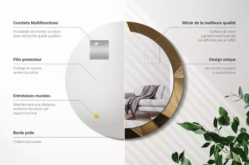 Espelho redondo decorativo Abstração moderna