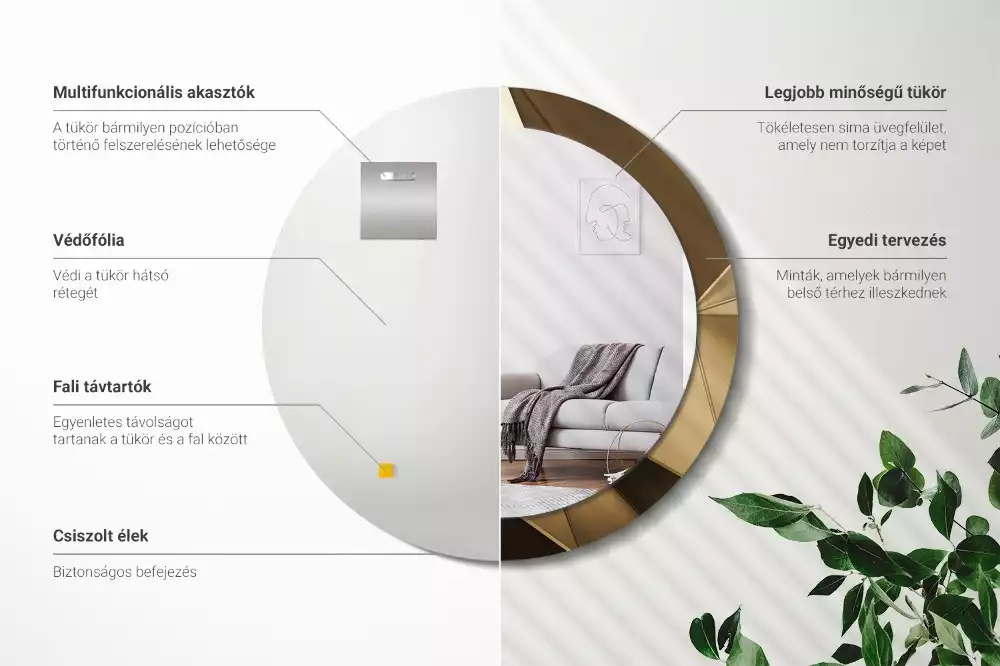 Espelho redondo decorativo Abstração moderna